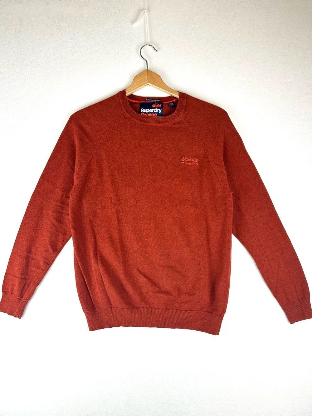 Superdry Crewneck Sweater Jumper Cotton Men's M Orange